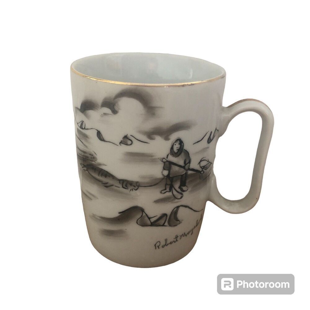 Robert Mayokok Native Alaskan Eskimo Mugs Walrus Hunt Cup